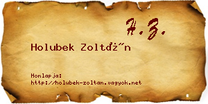 Holubek Zoltán névjegykártya